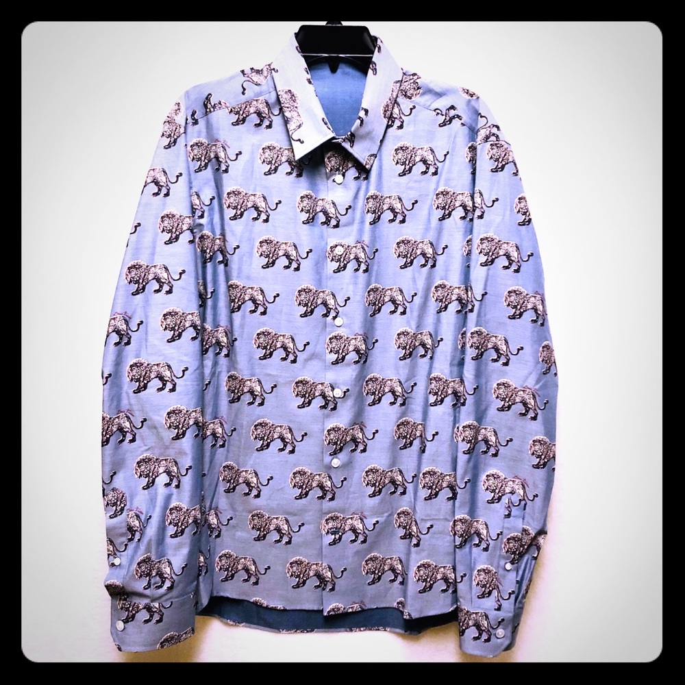 LOUIS VUITTON Chapman Lion Dress Shirt L/XL